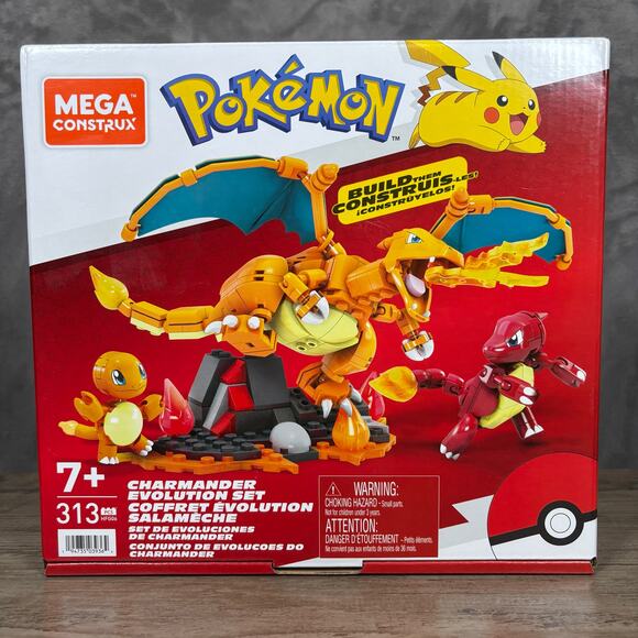 Mega Construx Pokémon Charmander Evolution Set 313 PCS New in Box - Picture 1 of 6